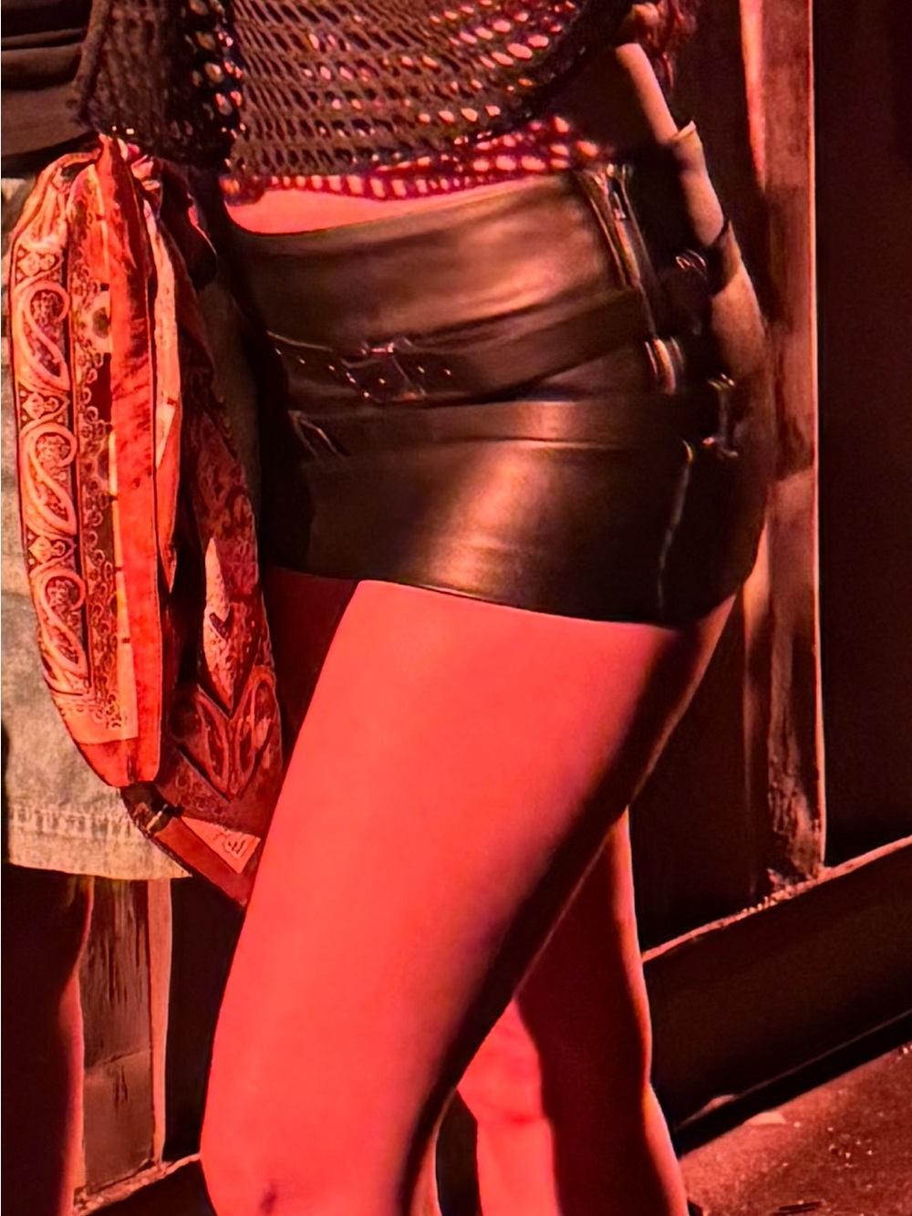 Edikted Black Faux Leather Mini Skirt